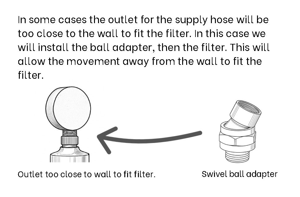 Swivel ball adapter for NaturaWai Shower Filter