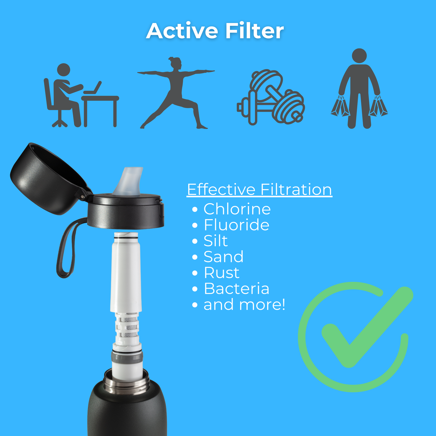 H2Go Filtered Water Bottle - Lite 780ml