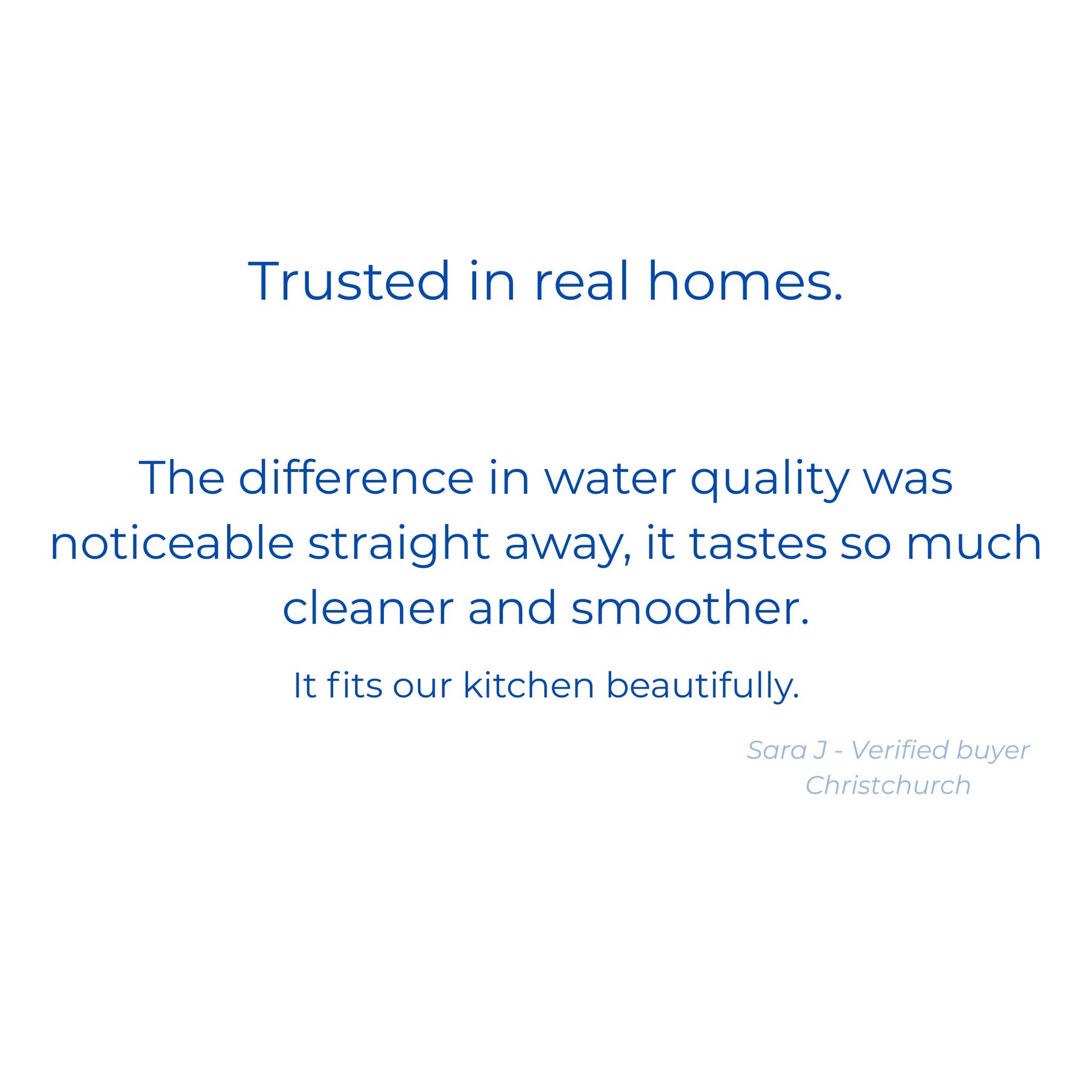 Text on a white background about water quality improvement and customer satisfaction.